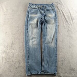 Levis Jeans Mens 32x32 Blue Light Wash Faded 514 Straight Denim Cotton Pants